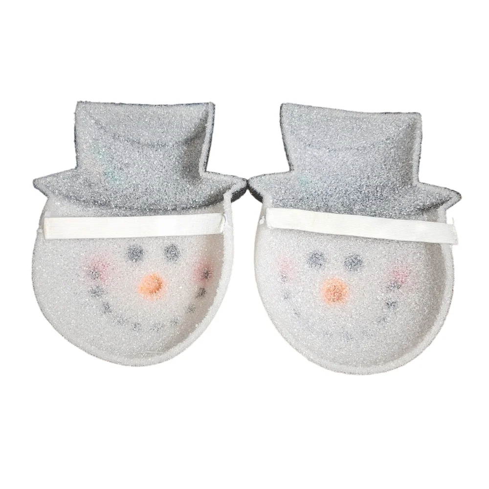 Christmas Snowman Thick Plastic Easy Elastic Porch Light Covers‎ Pair 12